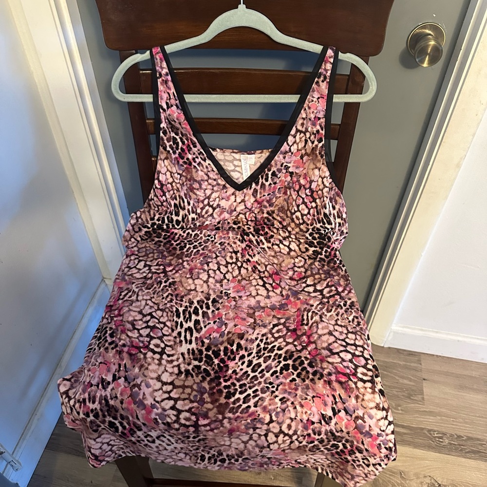 Leopard Print Pink and Brown Women's Pajama Top